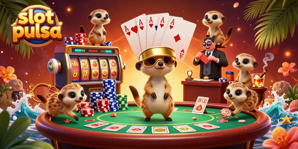 Engage with thrilling slot pulsa action amid a lively meerkat casino scene.