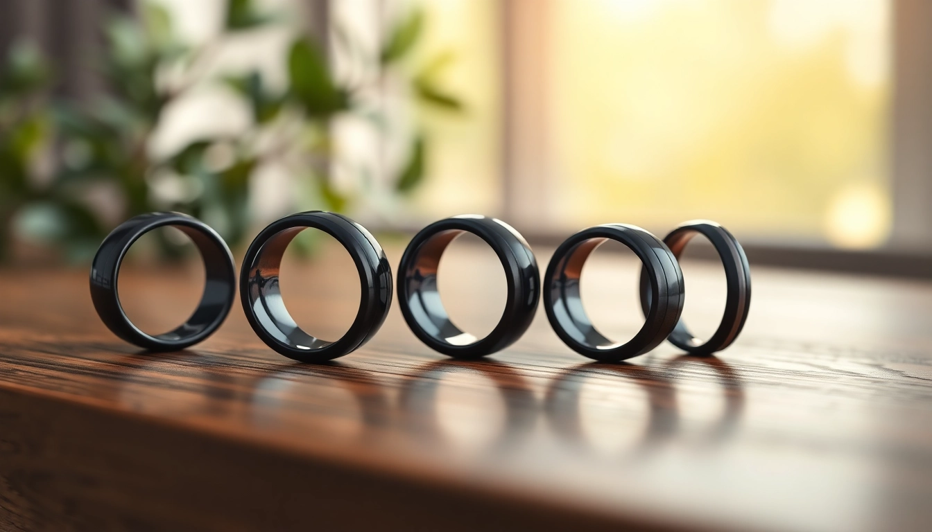 Showcase of stunning Black Zirconium Rings highlighting their intricate designs and luxurious finish.