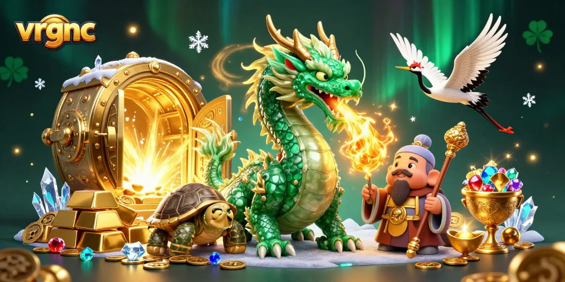 Experience vrgnc's captivating dragon and sage amidst a treasure-filled gambling paradise.
